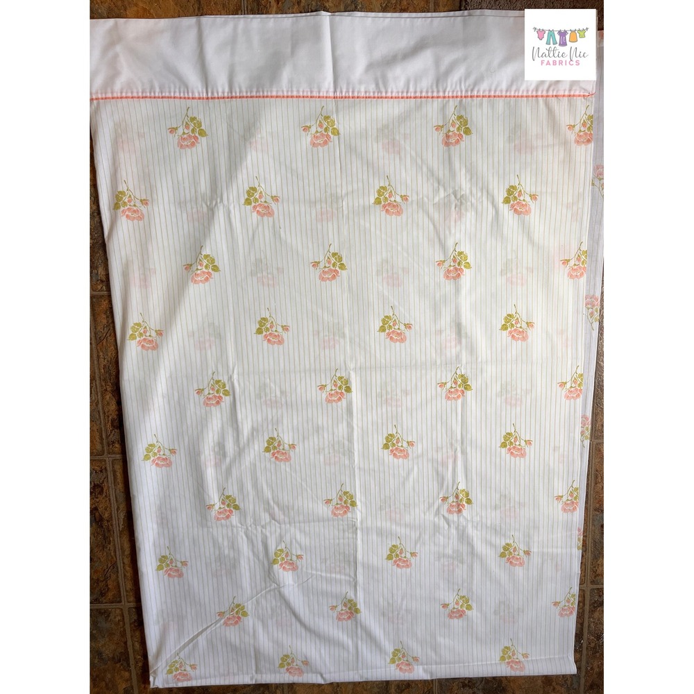 Twin Flat‎ Vintage Striped floral sheet, Roger Baugh, Springmaid - Picture 5 of 5